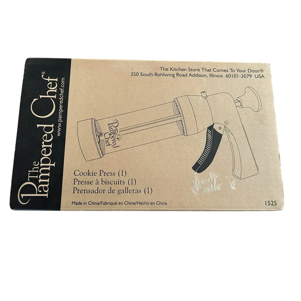 The Pampered Chef Cookie Press Spritz Christmas Holiday 16 Shapes White 1525